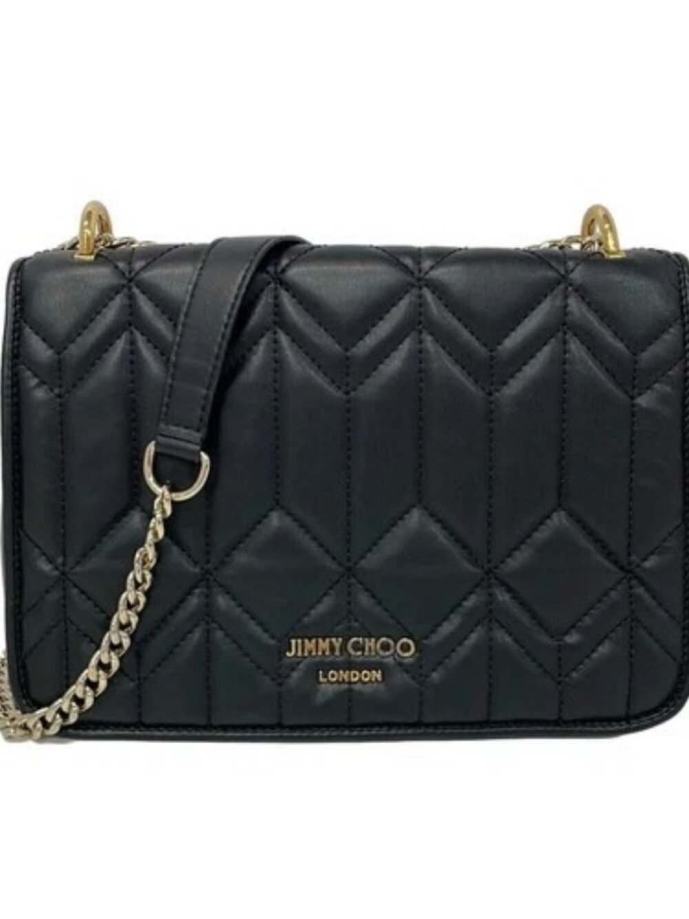 JIMMY CHOO Black Leather Shoulder Bag